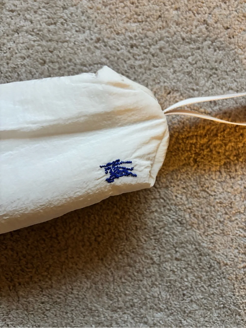 Burberry Cosmetic Bag Wristlet Pouch with Blue Embroidery - Women's Bag